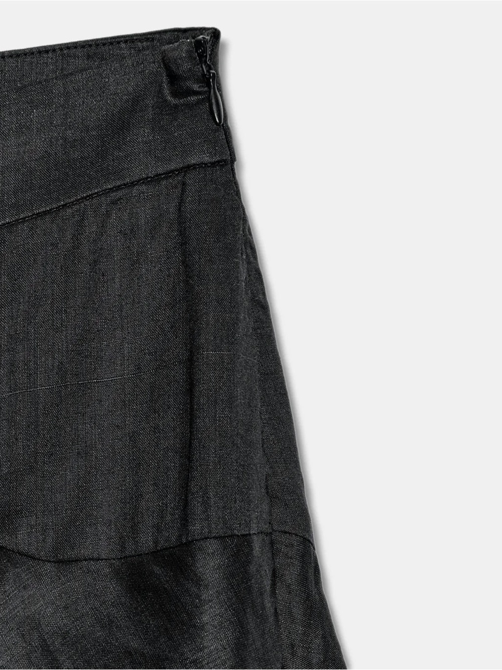 NWT Zara Collection Women’s Ramie Ruffled Pants Flowy Small Black 5344/051 - Picture 7 of 16